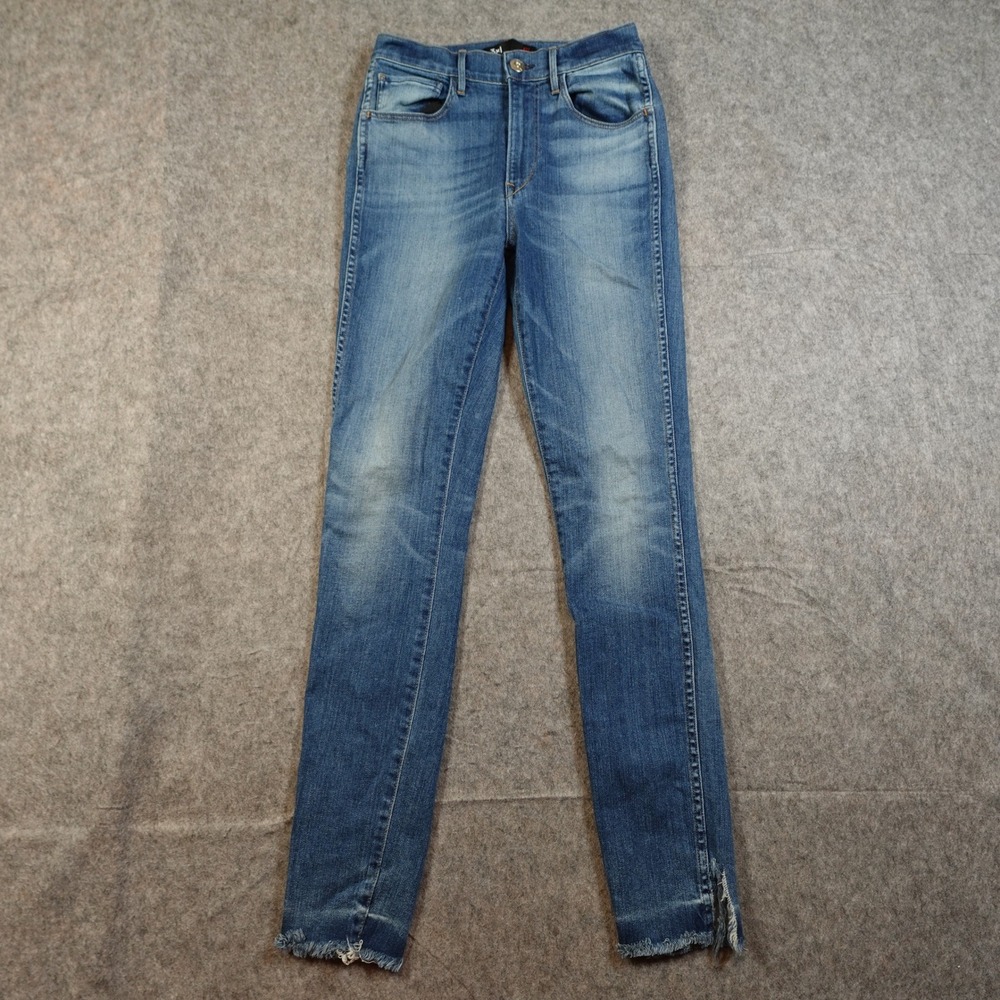 3x1 NYC Jeans Womens 24 High Rise Skinny Cropped‎ Frayed Hem Coco Wash
